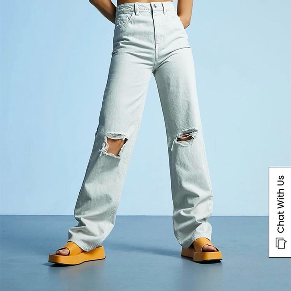 Women's high waisted tan/cream Jeans